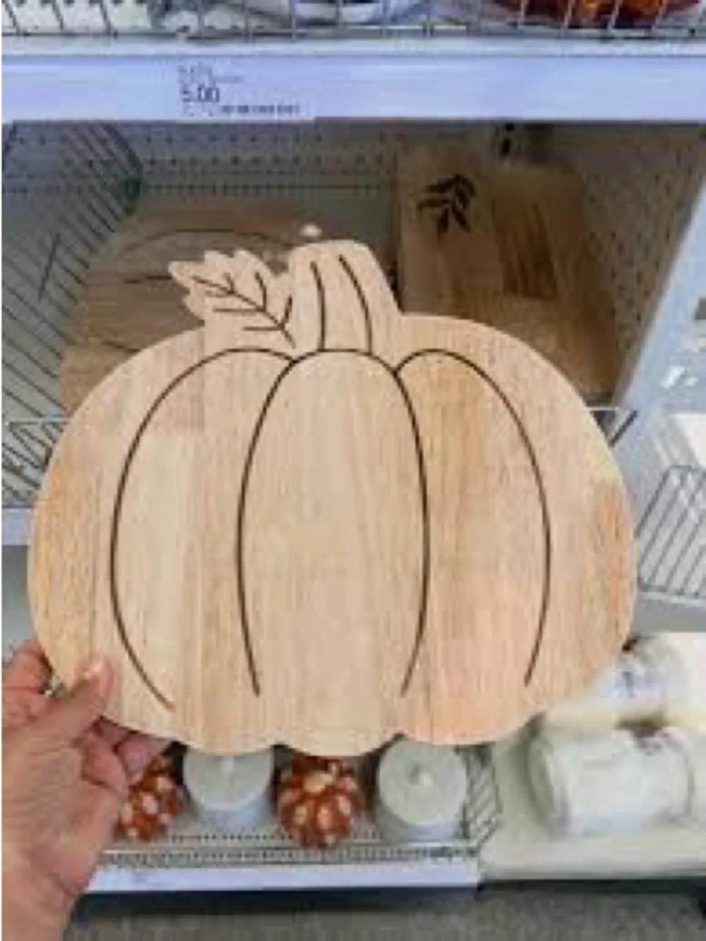 Never Used Wooden Pumpkin Serving Board/Cutting board - Natural